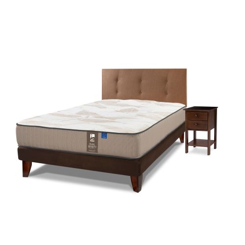 Cama Europea Dual Sensity 1,5 Plazas + Muebles