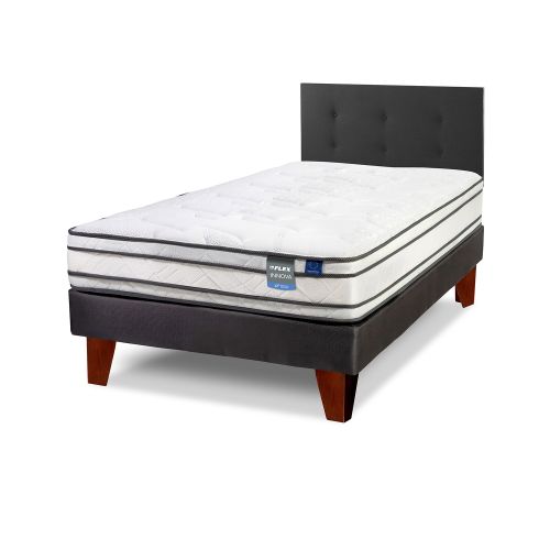Cama Europea Innova 1.5 Plazas Box + Respaldo Royal
