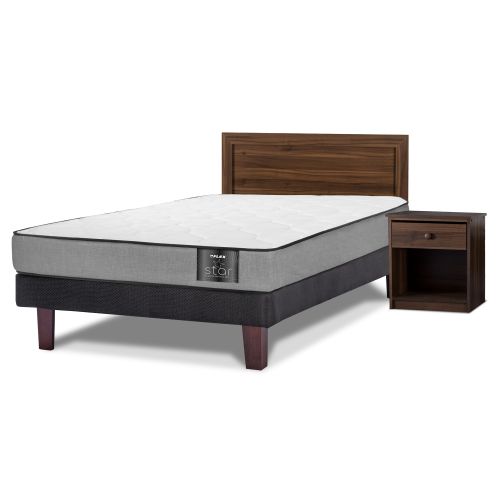Cama Europea Star 1 y 1,5 Plazas + Muebles