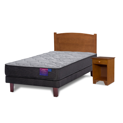 Cama Europea Therapedic Plus 1 Plaza + Muebles
