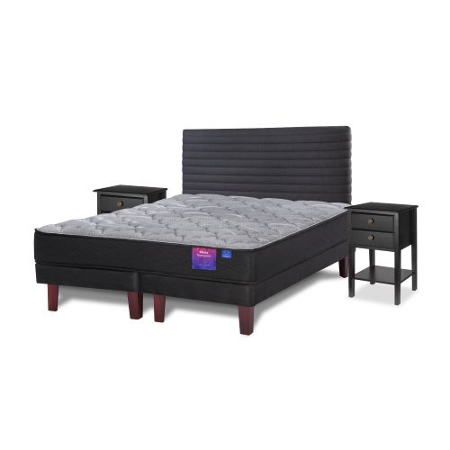 Cama Europea Therapedic Plus 2 Plazas + Muebles