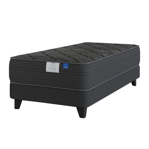 Cama Europea Top Grafito Black 1.5 Plazas Box