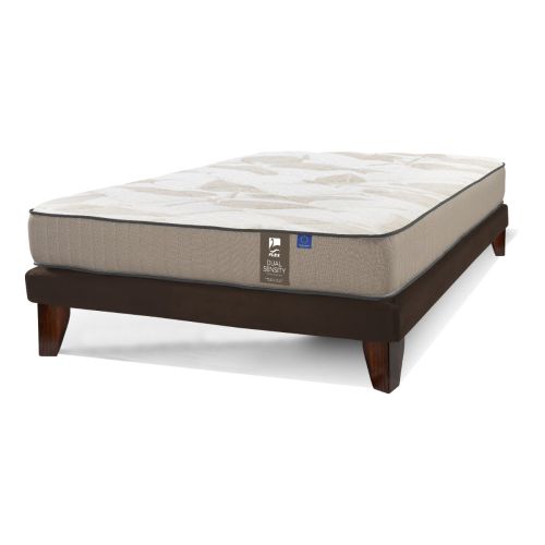 Cama Europea Chocolate Dual Sensity Full Box