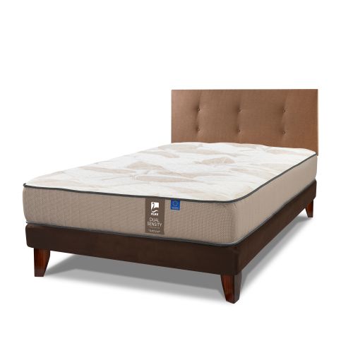 Cama Europea Dual Sensity 1,5 Plazas + Muebles