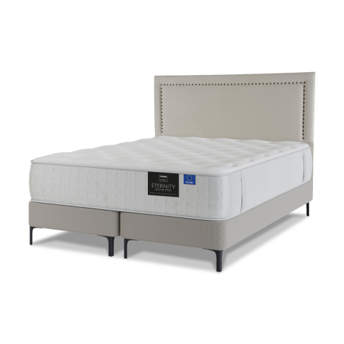 Cama Europea Top Eternity + Respaldo Tachas