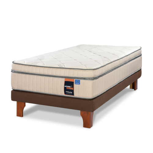 Cama Europea Chocolate Máximo Cobre 1.5 Plazas Box