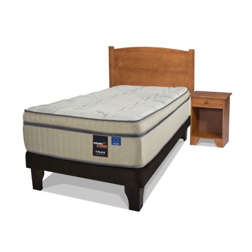Cama Europea Máximo Cobre 1,5 Plazas + Muebles