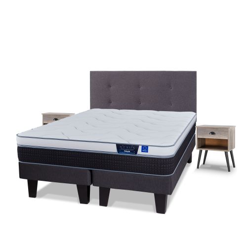 Cama Europea Nexus 2 Plazas Base Dividida + Muebles