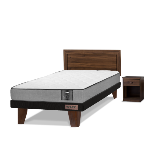 Cama Europea Star 1 y 1,5 Plazas + Muebles