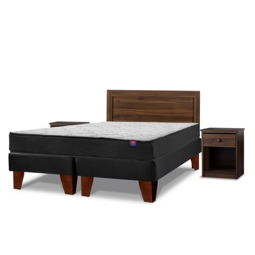 Cama Europea Therapedic Plus 2 Plazas + Muebles